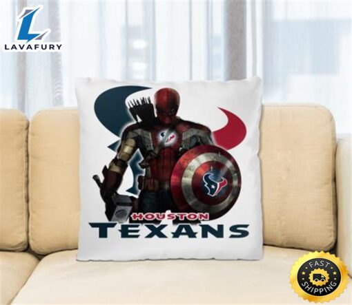 NFL Captain America Thor Spider Man Hawkeye Avengers Endgame Football Houston Texans Square Pillow