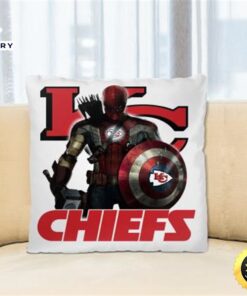 NFL Captain America Thor Spider Man Hawkeye Avengers Endgame Football Kansas City Chiefs Square Pillow