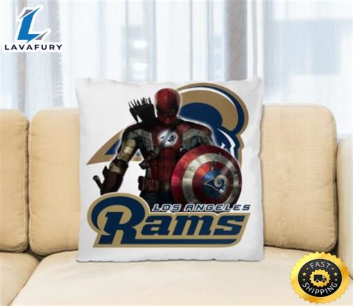 NFL Captain America Thor Spider Man Hawkeye Avengers Endgame Football Los Angeles Rams Square Pillow