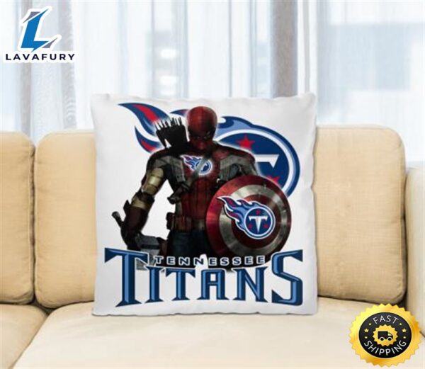 NFL Captain America Thor Spider Man Hawkeye Avengers Endgame Football Tennessee Titans Square Pillow