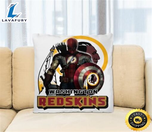 NFL Captain America Thor Spider Man Hawkeye Avengers Endgame Football Washington Redskins Square Pillow