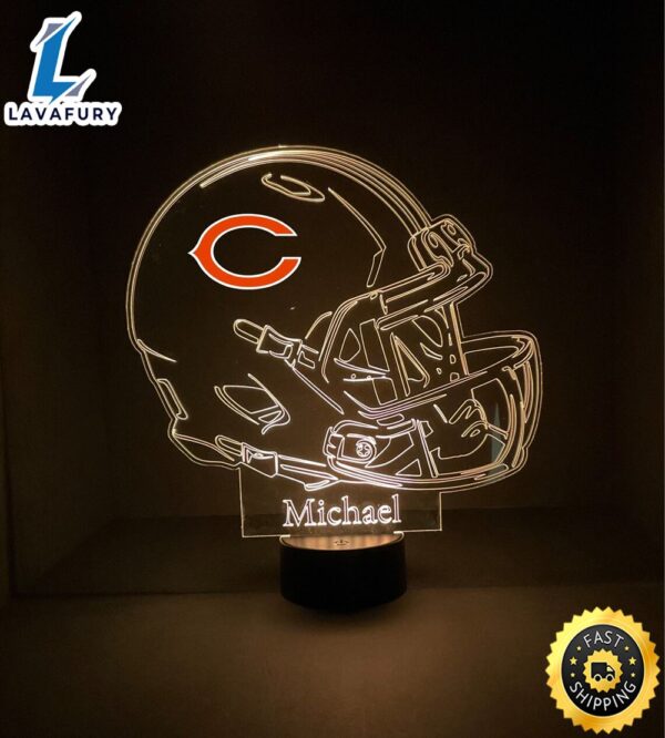 NFL Chicago Bears Light Up Modern Helmet  Nfl Football Led Sports Fan Lamp