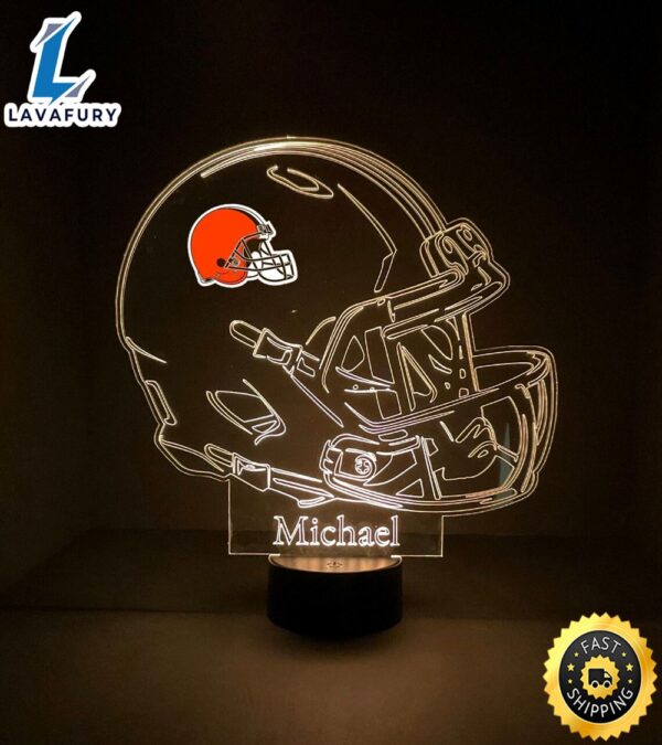 NFL Cleveland Browns Light Up Modern Helmetnfl Football Led Sports Fan Lamp