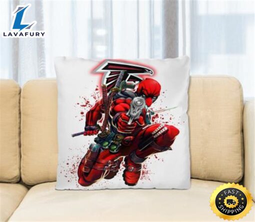 NFL Deadpool Marvel Comics Sports Football Atlanta Falcons Square Pillow