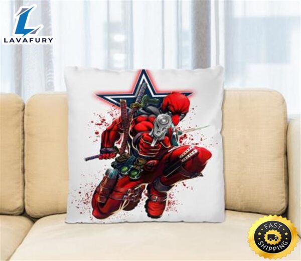 NFL Deadpool Marvel Comics Sports Football Dallas Cowboys Square Pillow