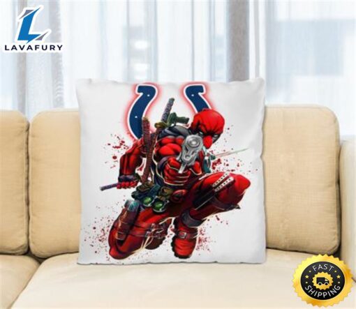 NFL Deadpool Marvel Comics Sports Football Indianapolis Colts Square Pillow