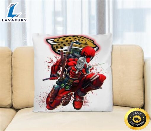 NFL Deadpool Marvel Comics Sports Football Jacksonville Jaguars Square Pillow