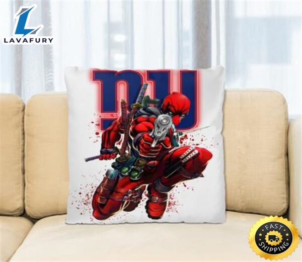 NFL Deadpool Marvel Comics Sports Football New York Giants Square Pillow