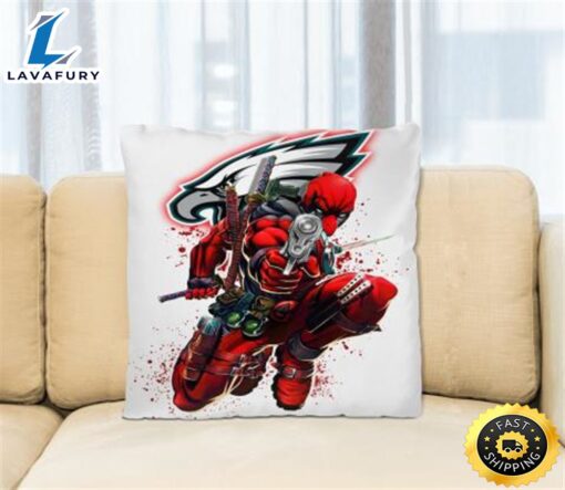 NFL Deadpool Marvel Comics Sports Football Philadelphia Eagles Square Pillow