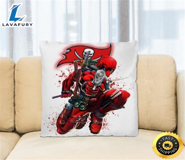 NFL Deadpool Marvel Comics Sports Football Tampa Bay Buccaneers Square Pillow