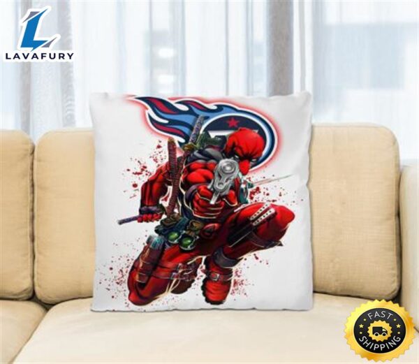 NFL Deadpool Marvel Comics Sports Football Tennessee Titans Square Pillow