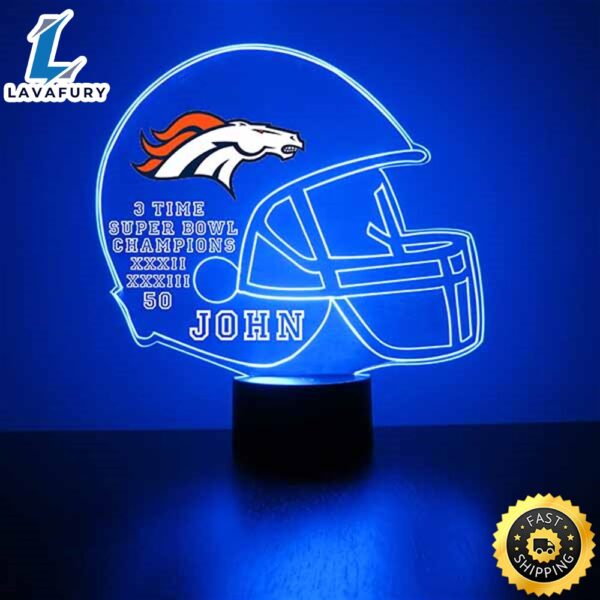 NFL Denver Broncos Football Led Sports Fan Lamp_8073