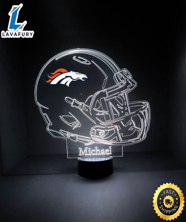 NFL Denver Broncos Light Up Modern Helmet Nfl Football Led Sports Fan Lamp