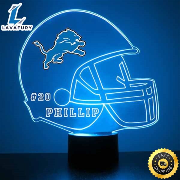 NFL Detroit Lions Football Led Sports Fan Lamp