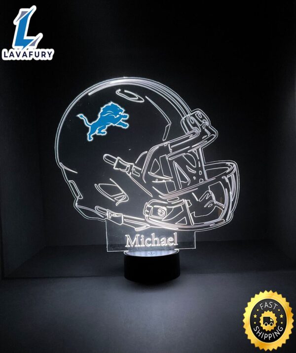 NFL Detroit Lions Light Up Modern Helmet Nfl Football Led Sports Fan Lamp