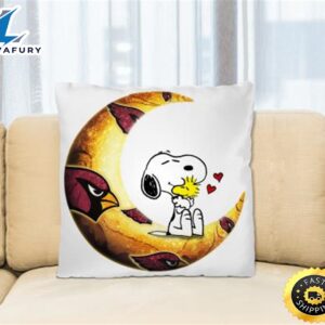 NFL Football Arizona Cardinals I Love Snoopy To The Moon And Back Pillow Square Pillow