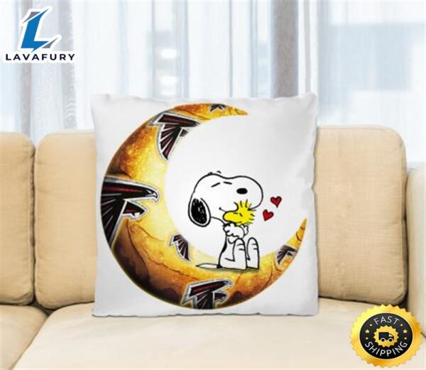NFL Football Atlanta Falcons I Love Snoopy To The Moon And Back Pillow Square Pillow
