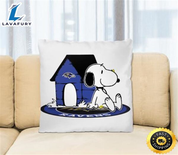 NFL Football Baltimore Ravens Snoopy The Peanuts Movie Pillow Square Pillow
