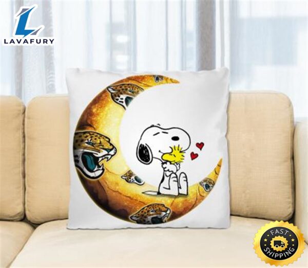 NFL Football Jacksonville Jaguars I Love Snoopy To The Moon And Back Pillow Square Pillow