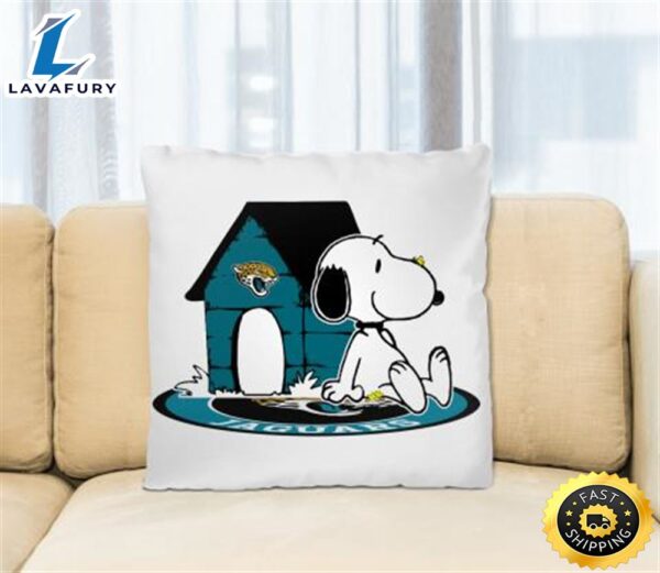 NFL Football Jacksonville Jaguars Snoopy The Peanuts Movie Pillow Square Pillow