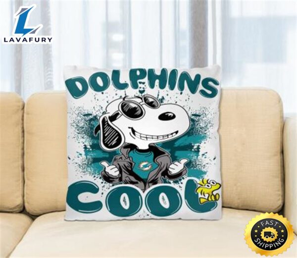 NFL Football Miami Dolphins Cool Snoopy Pillow Square Pillow