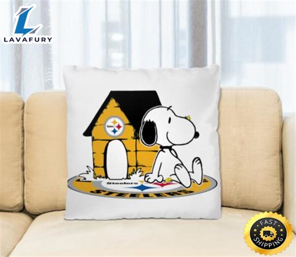 NFL Football Pittsburgh Steelers Snoopy The Peanuts Movie Pillow Square Pillow