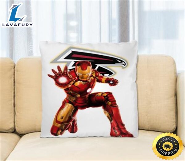 NFL Iron Man Marvel Comics Sports Football Atlanta Falcons Square Pillow