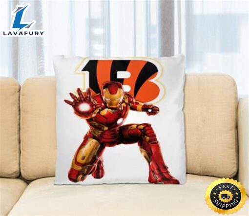 NFL Iron Man Marvel Comics Sports Football Cincinnati Bengals Square Pillow