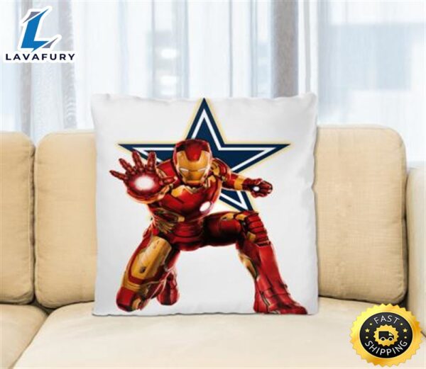 NFL Iron Man Marvel Comics Sports Football Dallas Cowboys Square Pillow