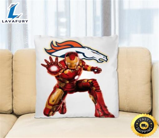 NFL Iron Man Marvel Comics Sports Football Denver Broncos Square Pillow