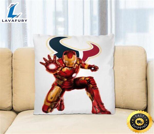 NFL Iron Man Marvel Comics Sports Football Houston Texans Square Pillow