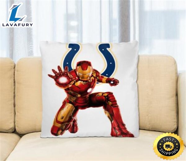 NFL Iron Man Marvel Comics Sports Football Indianapolis Colts Square Pillow
