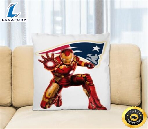 NFL Iron Man Marvel Comics Sports Football New England Patriots Square Pillow