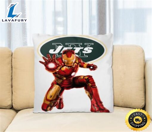 NFL Iron Man Marvel Comics Sports Football New York Jets Square Pillow