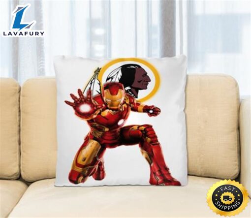 NFL Iron Man Marvel Comics Sports Football Washington Redskins Square Pillow