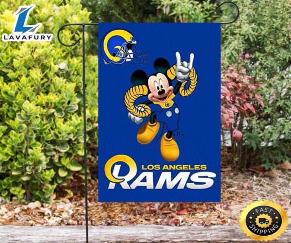 NFL Los Angeles Rams Mickey1 Double Sided Printing Garden Flag