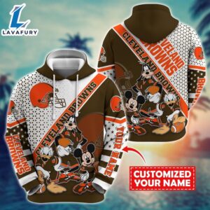 NFL Mickey Mouse Cleveland Browns Character Cartoon Movie Custom Name Hoodie New Arrivals