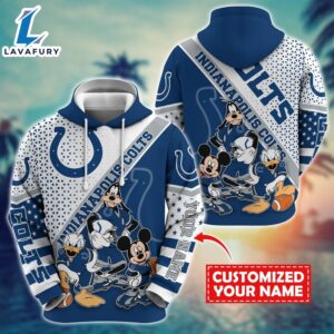 NFL Mickey Mouse Indianapolis Colts Character Cartoon Movie Custom Name Hoodie New Arrivals