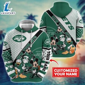 NFL Mickey Mouse New York Jets Character Cartoon Movie Custom Name Hoodie New Arrivals