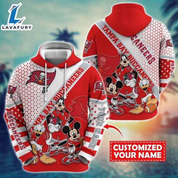 NFL Mickey Mouse Tampa Bay Buccaneers Character Cartoon Movie Custom Name Hoodie New Arrivals