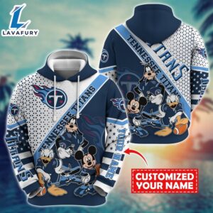 NFL Mickey Mouse Tennessee Titans Character Cartoon Movie Custom Name Hoodie New Arrivals