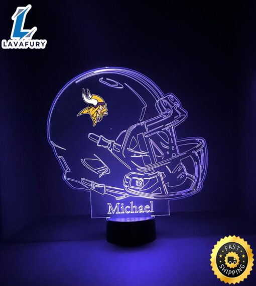 NFL Minnesota Vikings Light Up Modern Helmet Nfl Football Led Sports Fan Lamp