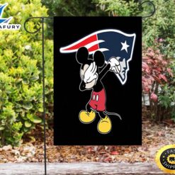 NFL New England Patriots Mickey Logo Black Double Sided Printing Garden Flag