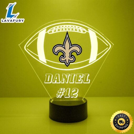 NFL New Orleans Saints Football Led Sports Fan Lamp