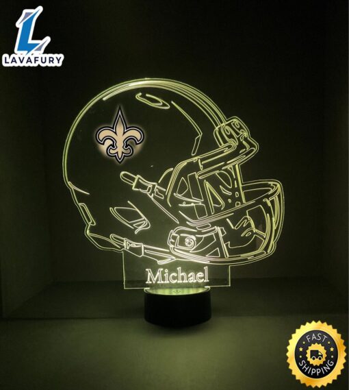 NFL New Orleans Saints Light Up Modern Helmet Nfl Football Led Sports Fan Lamp