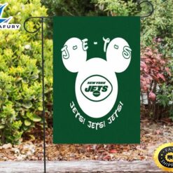 NFL New York Jets Disney Mickey v38 Double Sided Printing Garden Flag