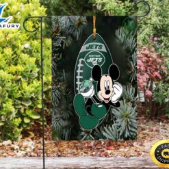 NFL New York Jets Mickey v39 Double Sided Printing Garden Flag