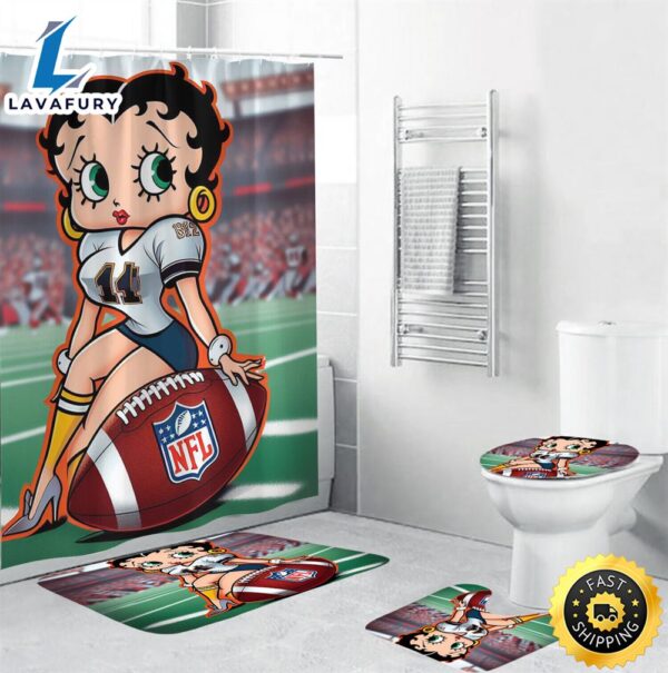 NFL Petty Boop Nfl Shower Curtain Sets, Bathroom Set