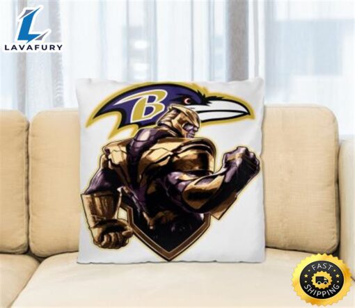 NFL Thanos Avengers Endgame Football Sports Baltimore Ravens Pillow Square Pillow