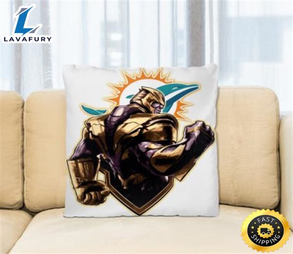 NFL Thanos Avengers Endgame Football Sports Miami Dolphins Pillow Square Pillow